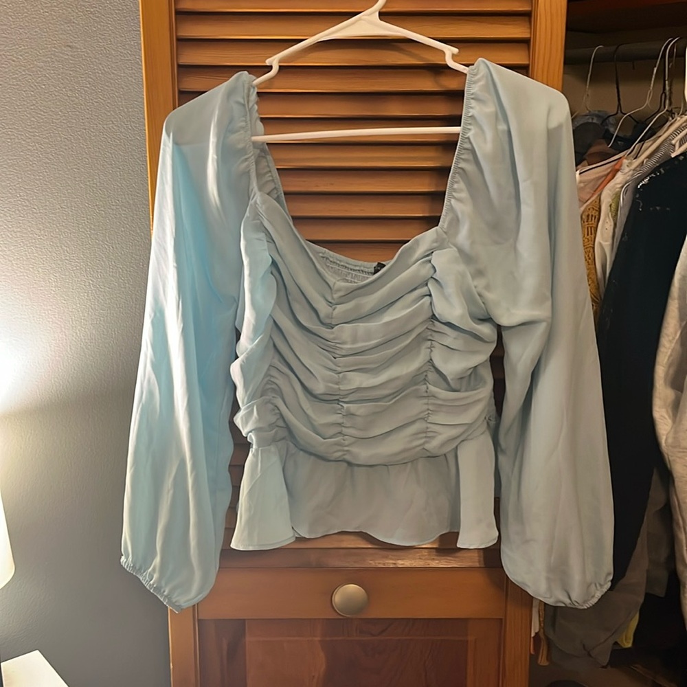 Blue formal top